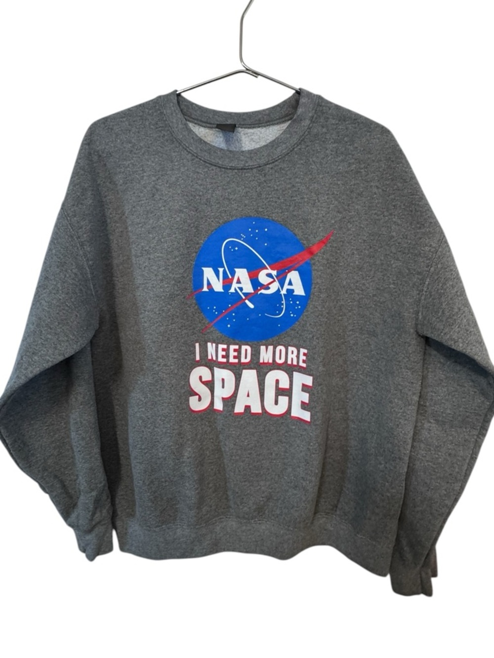 'I Need More Space' NASA Gray Graphic Crewneck Sweatshirt Women’s M